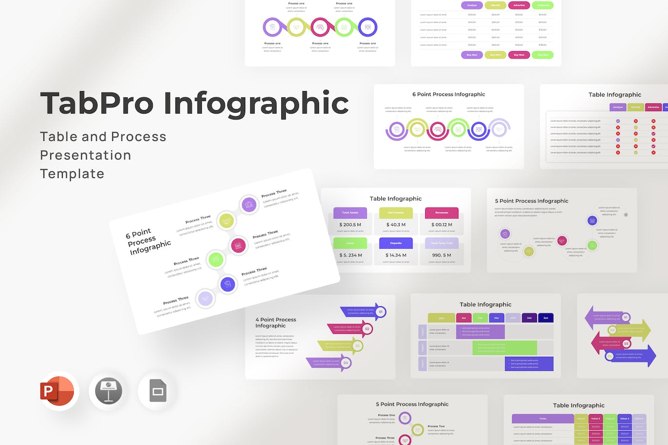 信息图表和流程ppt模板 (PPTX)