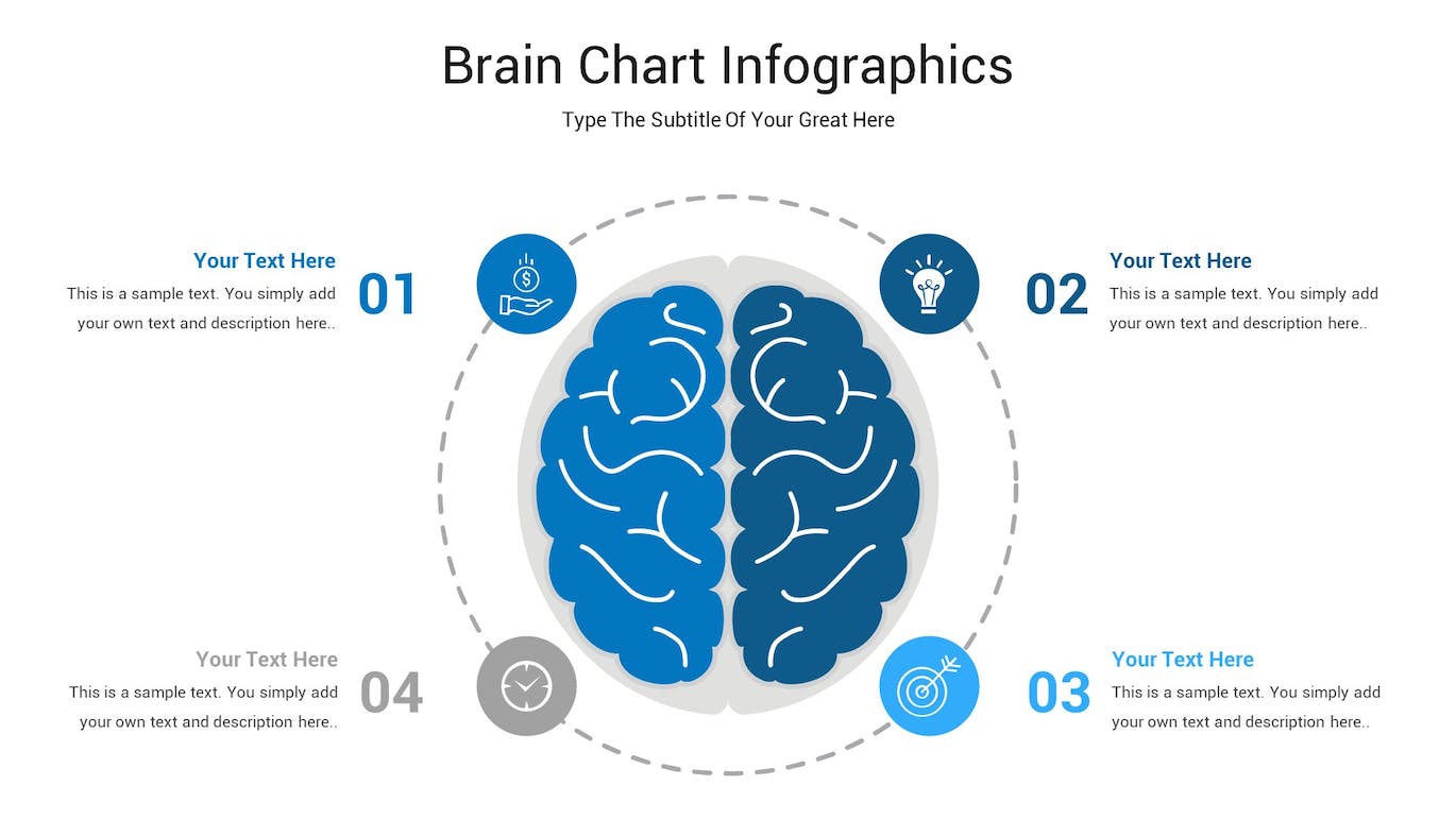 大脑图表数据展示ppt模板 (PPTX)