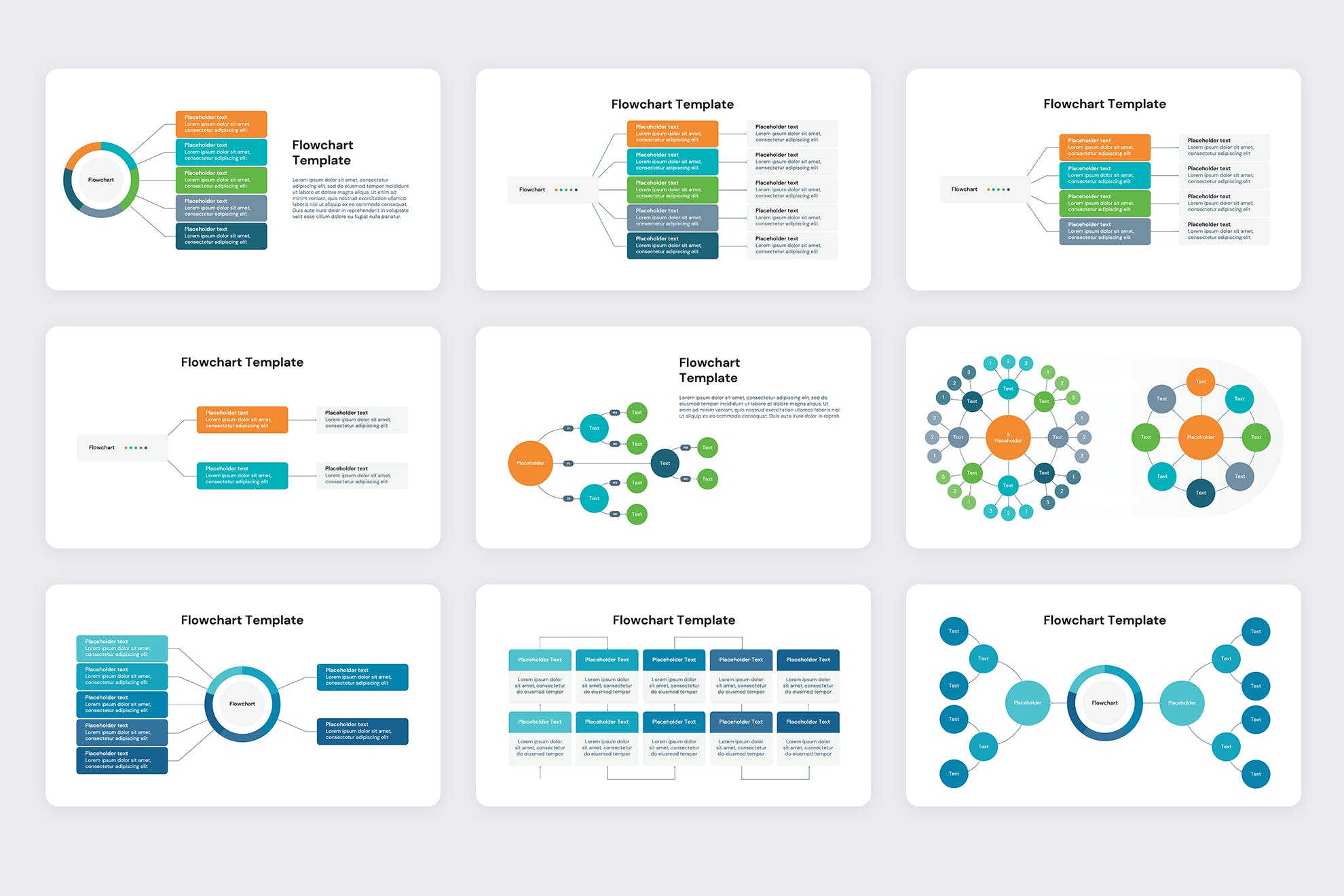 流程图演示文稿模板[PPTX,PDF]