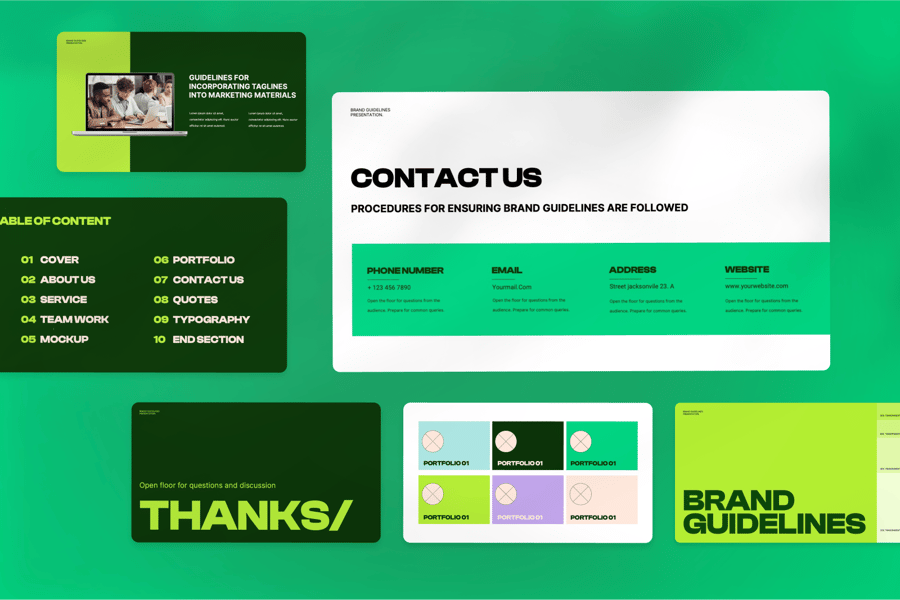 品牌指南演示 PPT模板 (PPTX)