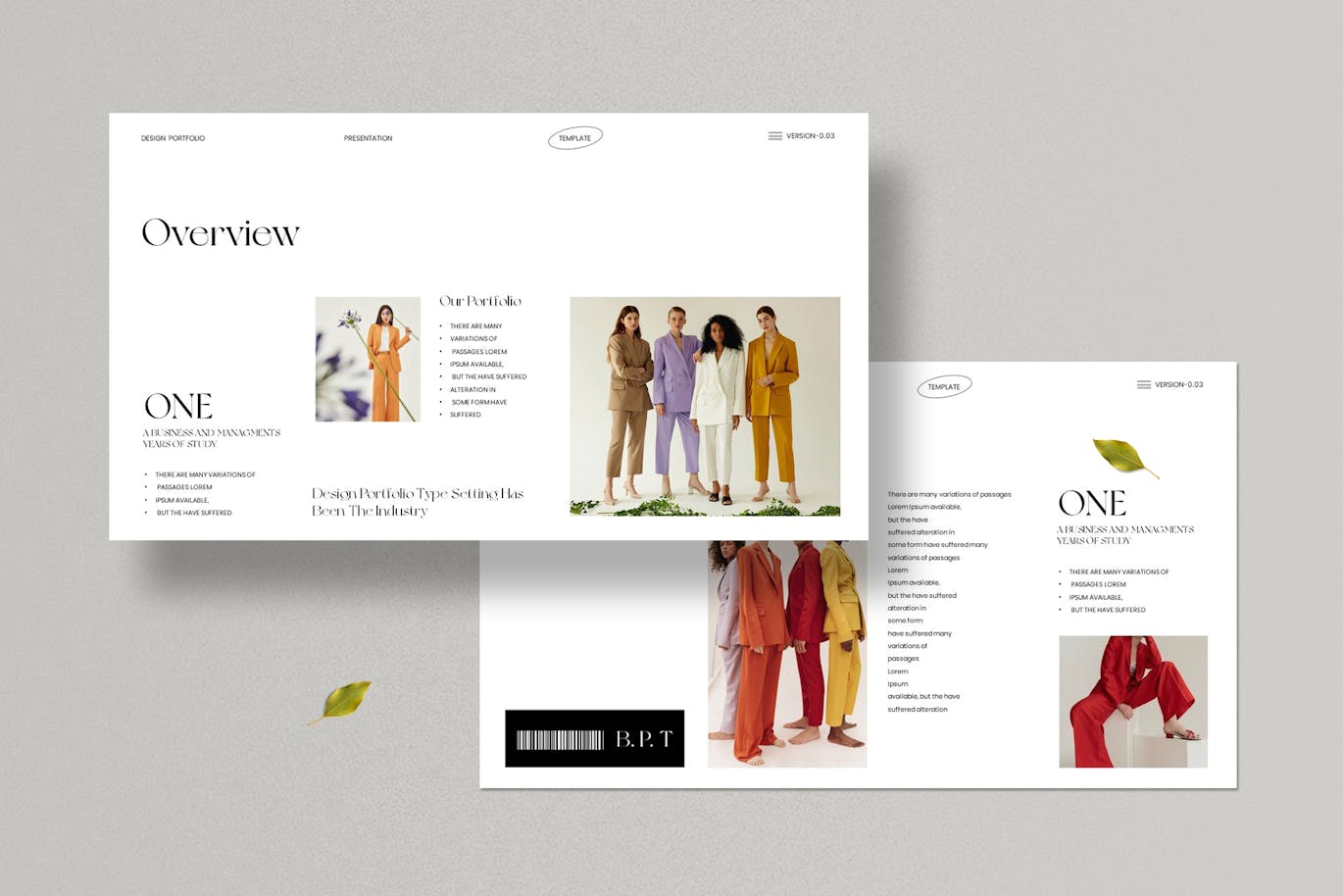 作品集演示模板 PPT模版 (PPTX)