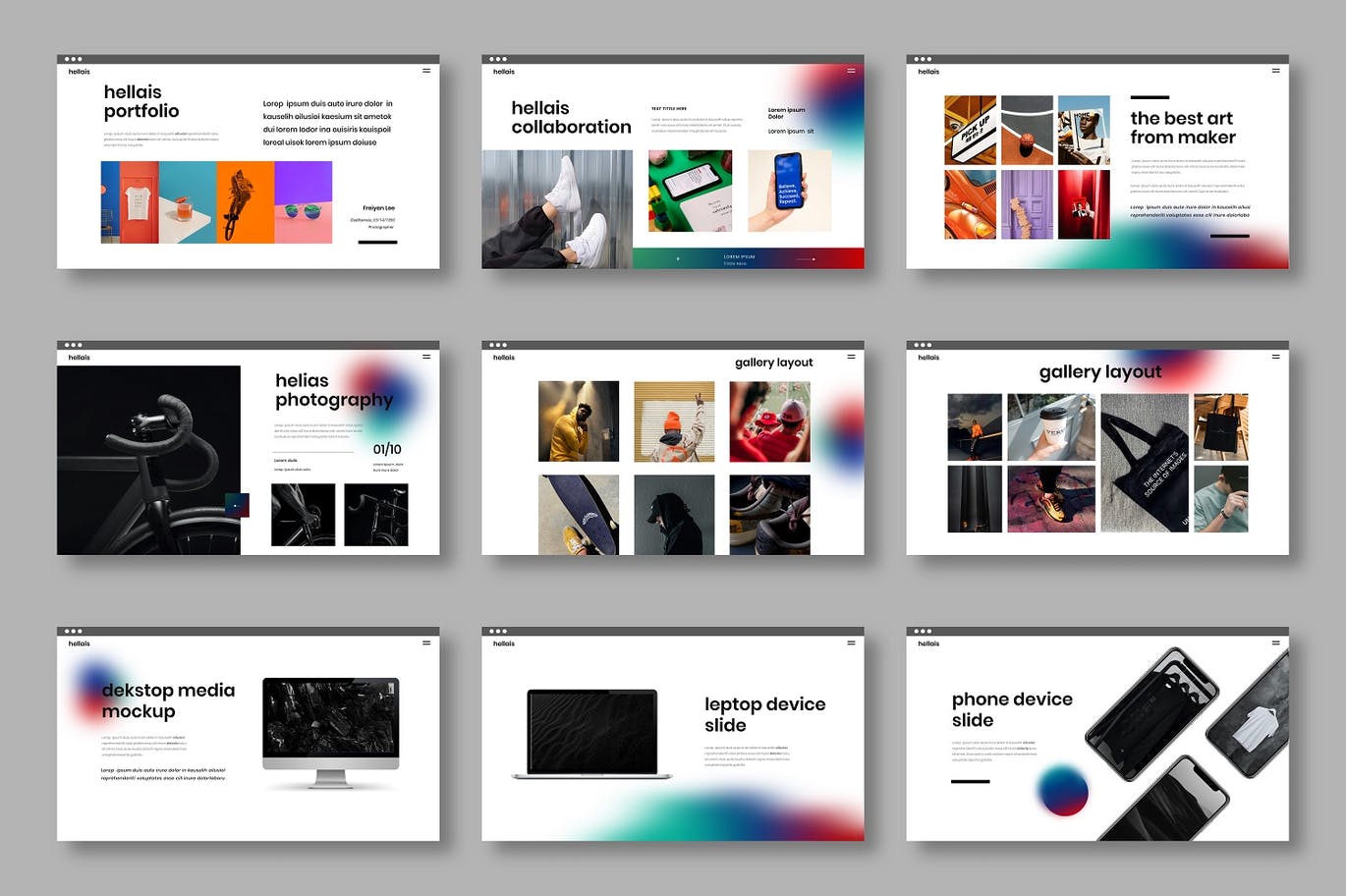 清新时尚简约高端渐变商业商务powerpoint幻灯片演示模板（pptx）