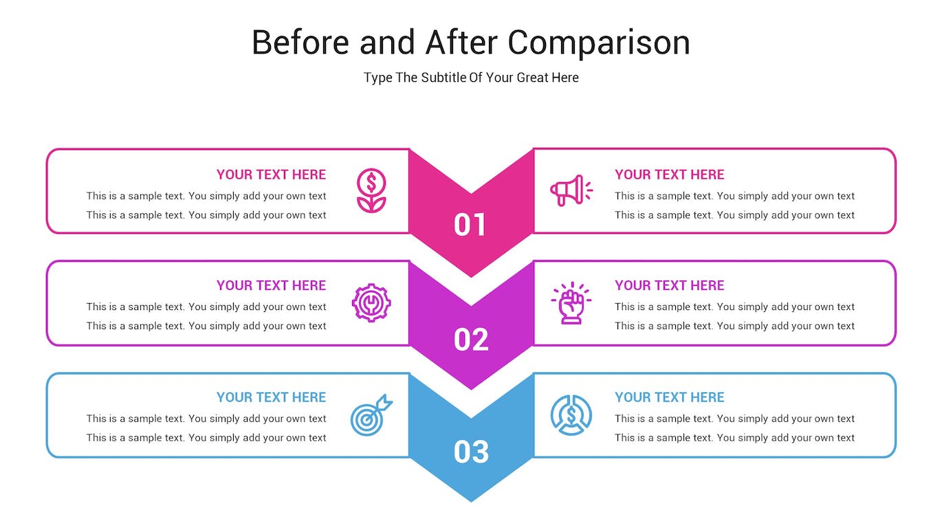 前后对比图表ppt模板 (PPTX)