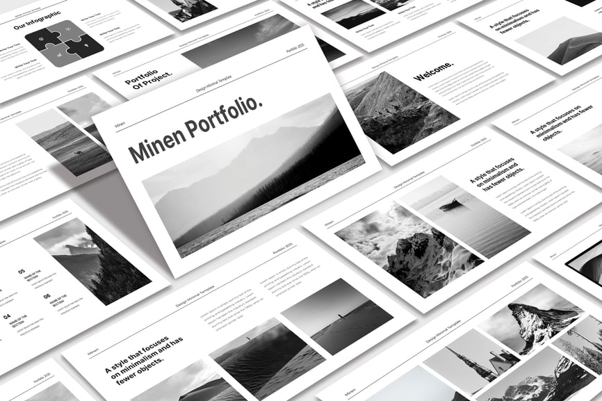 时尚黑白 PPT模版 (PPTX,PPT)