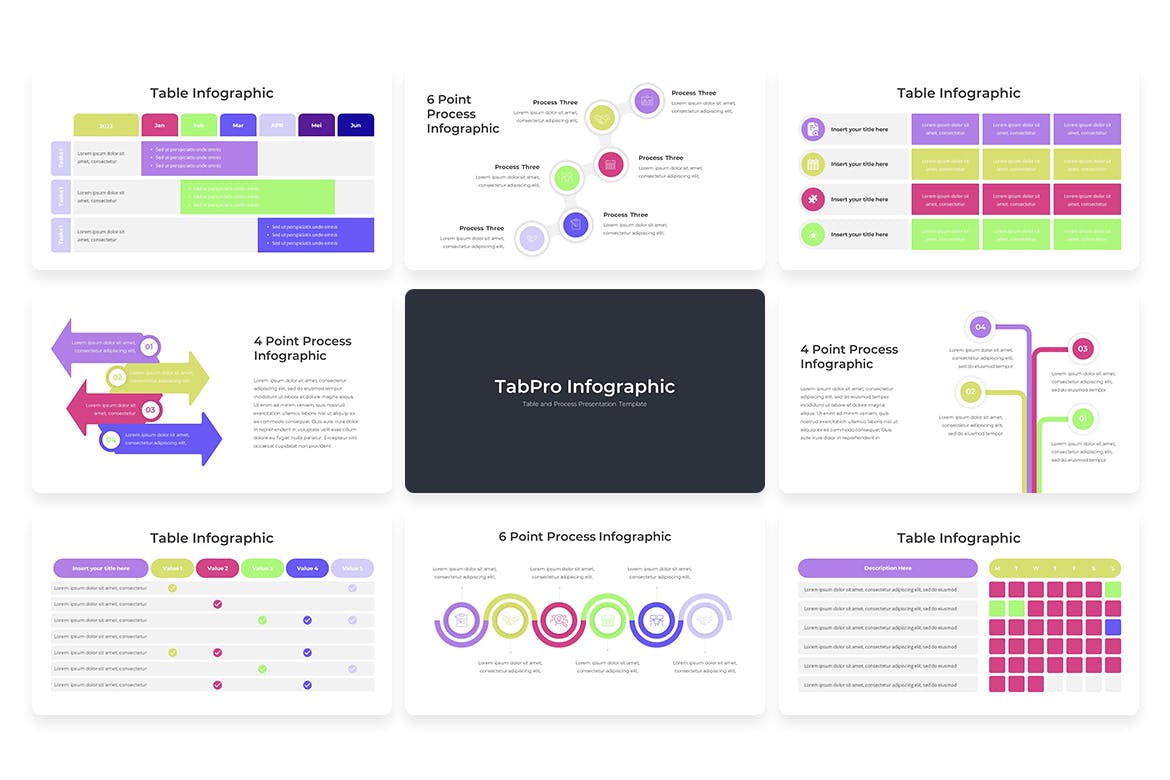 信息图表和流程ppt模板 (PPTX)