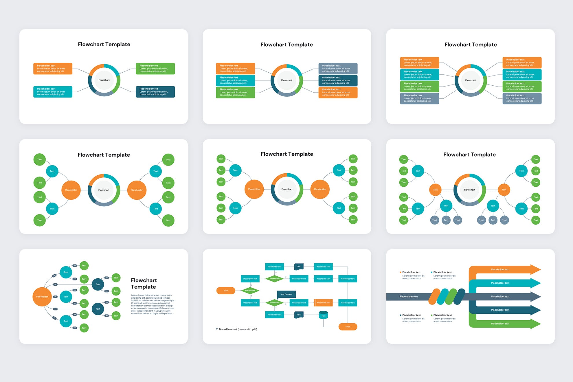 流程图演示文稿模板[PPTX,PDF]