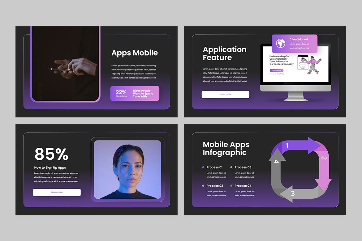 移动应用程序 PPT模板 (PPTX)