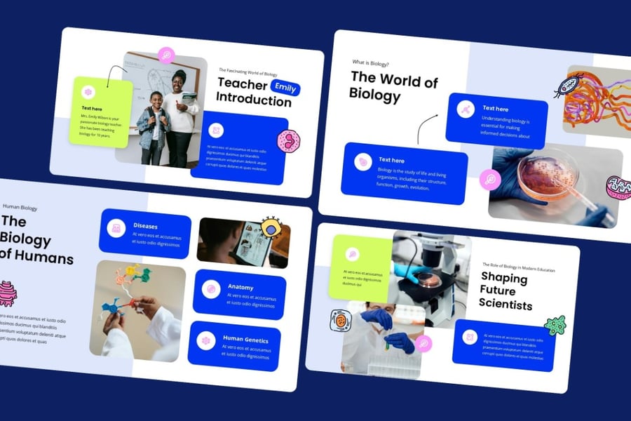 生物科学教育-PPT模版 (PPTX)