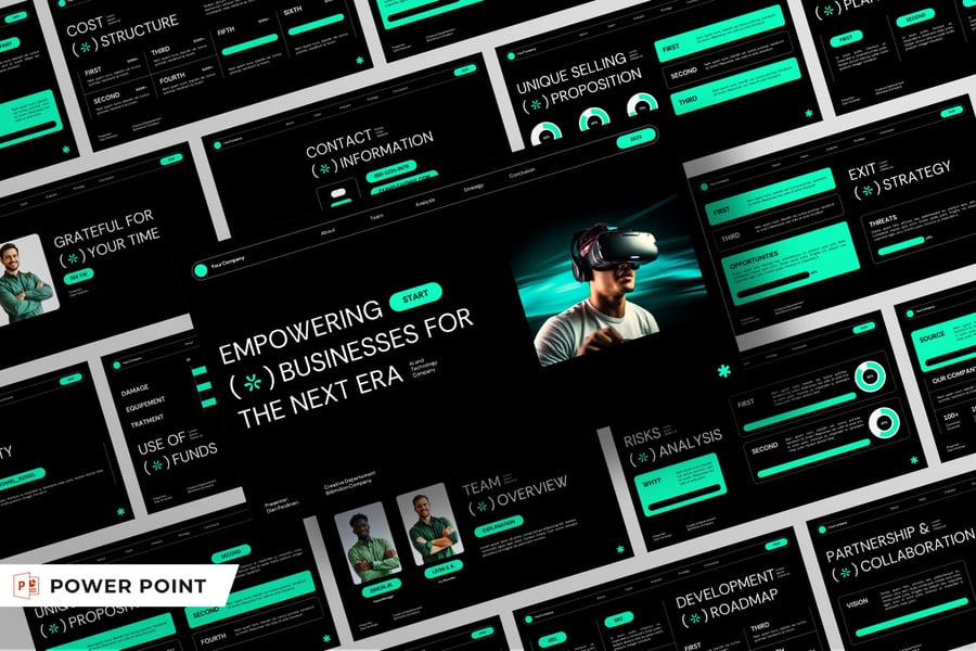 霓虹绿黑未来科技PPT模版 (PPT,PPTX)