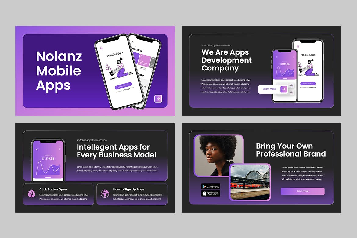 移动应用程序 PPT模板 (PPTX)