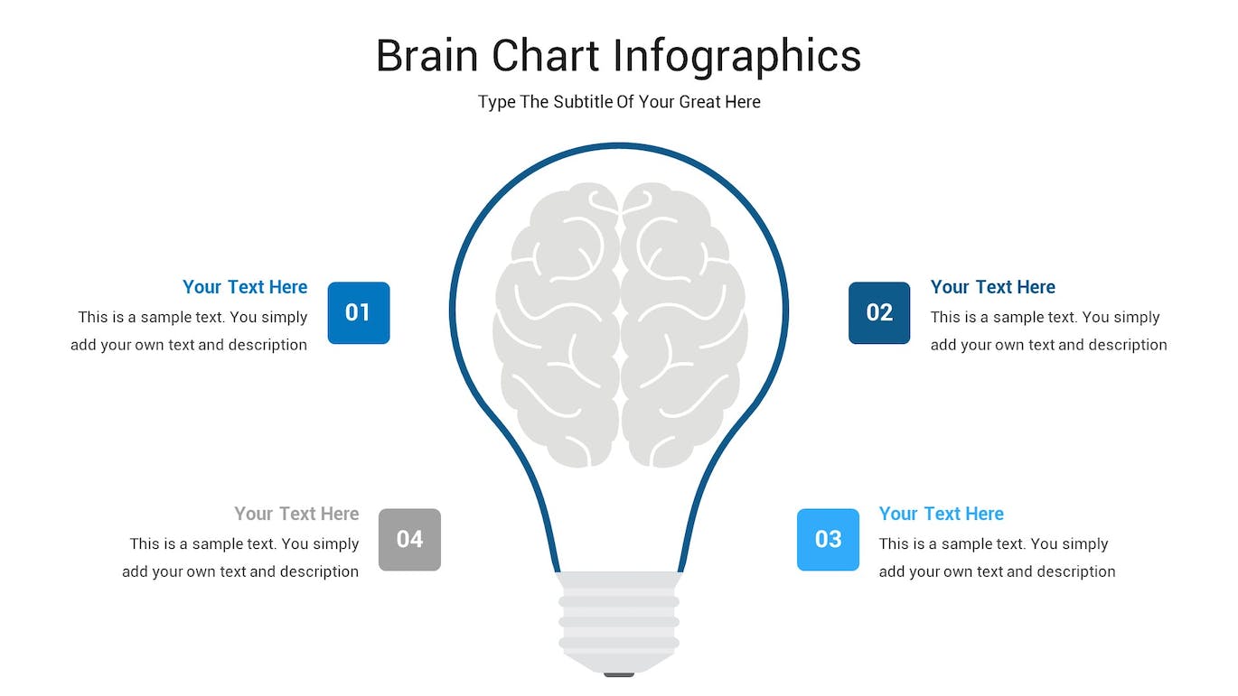 大脑图表数据展示ppt模板 (PPTX)