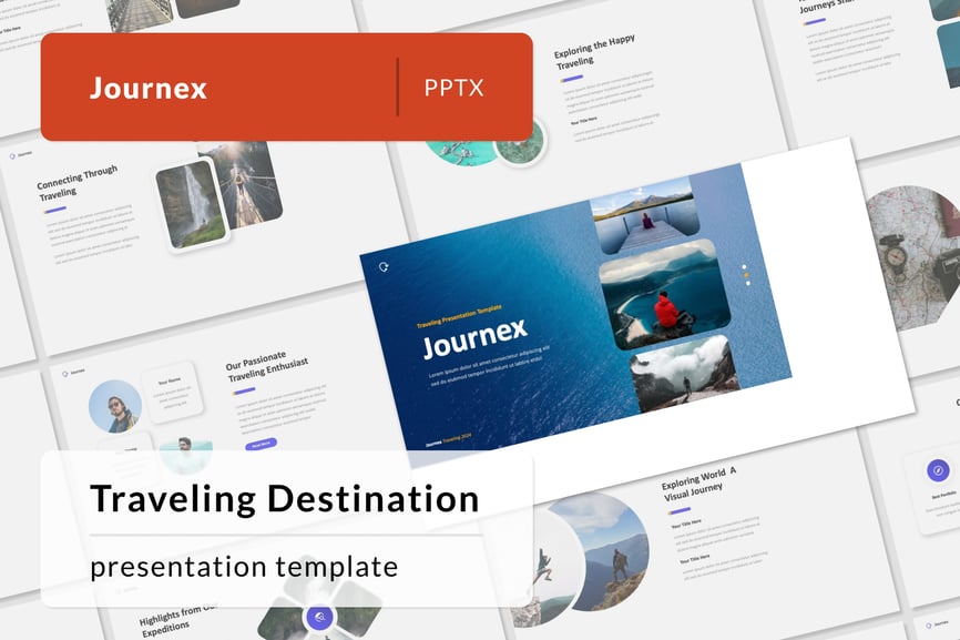 旅行目的地  PPT模板 (PPTX)