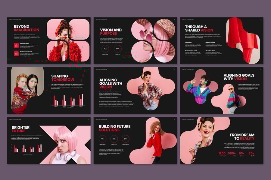 时尚中型幻灯片 PPT模板 (PPTX)