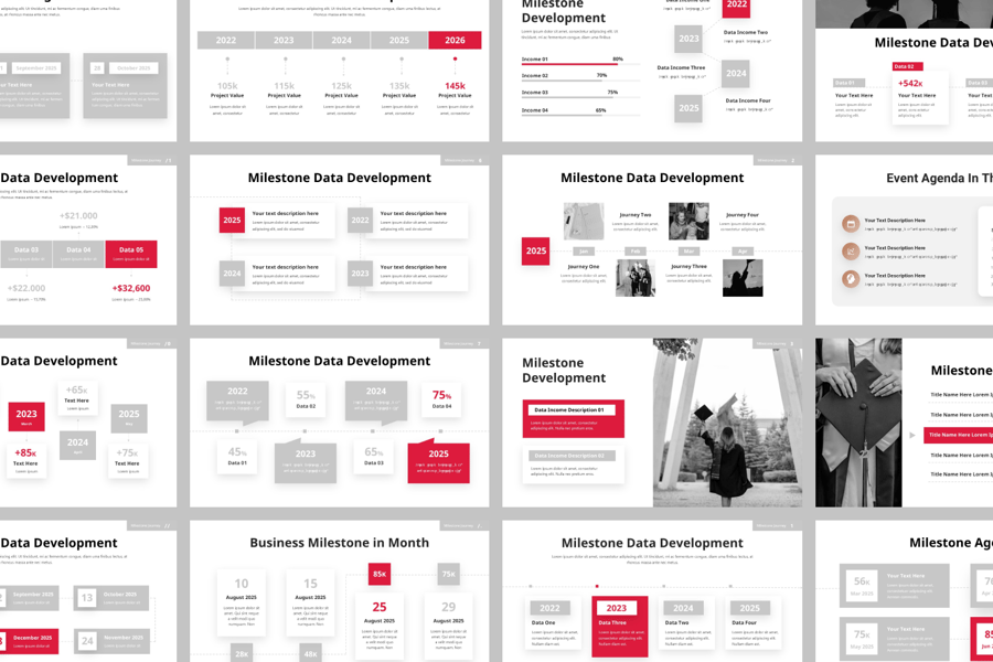 里程碑之旅PPT模版 (PPTX)