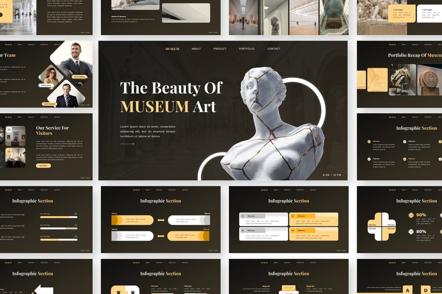 博物馆 PPT模板 (PPTX)