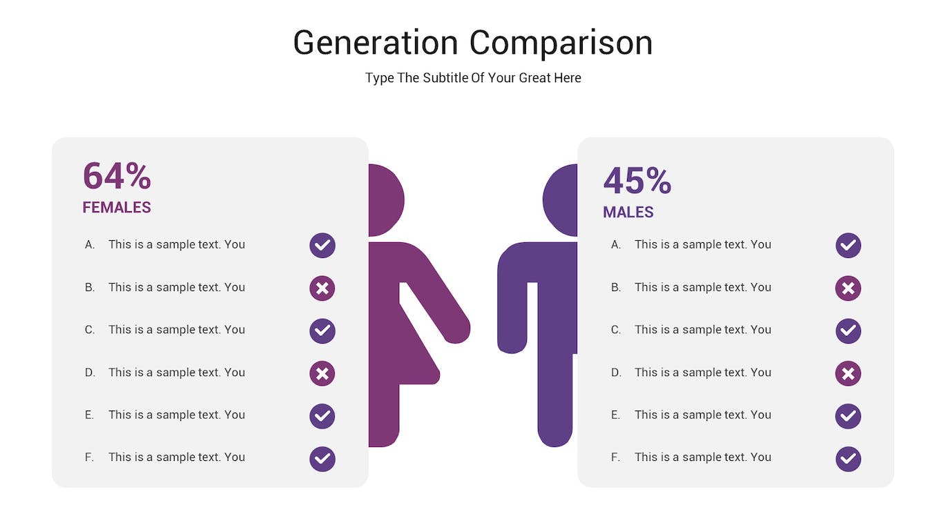 数据生成比较图表ppt模板 (PPTX)
