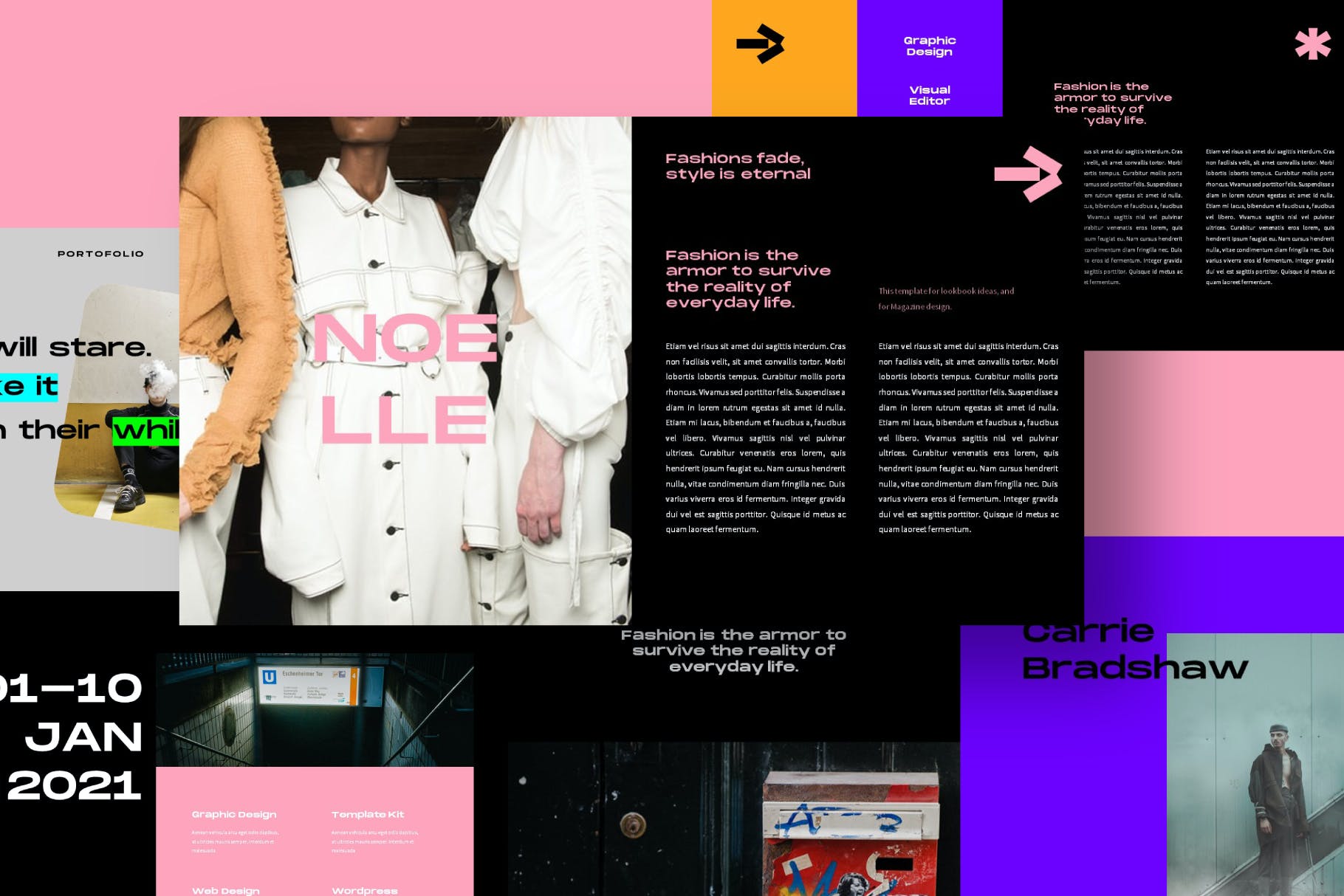 时尚大色块PPT模板（PPTX）