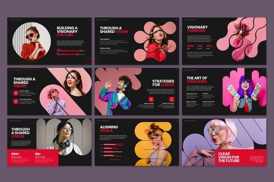 时尚中型幻灯片 PPT模板 (PPTX)