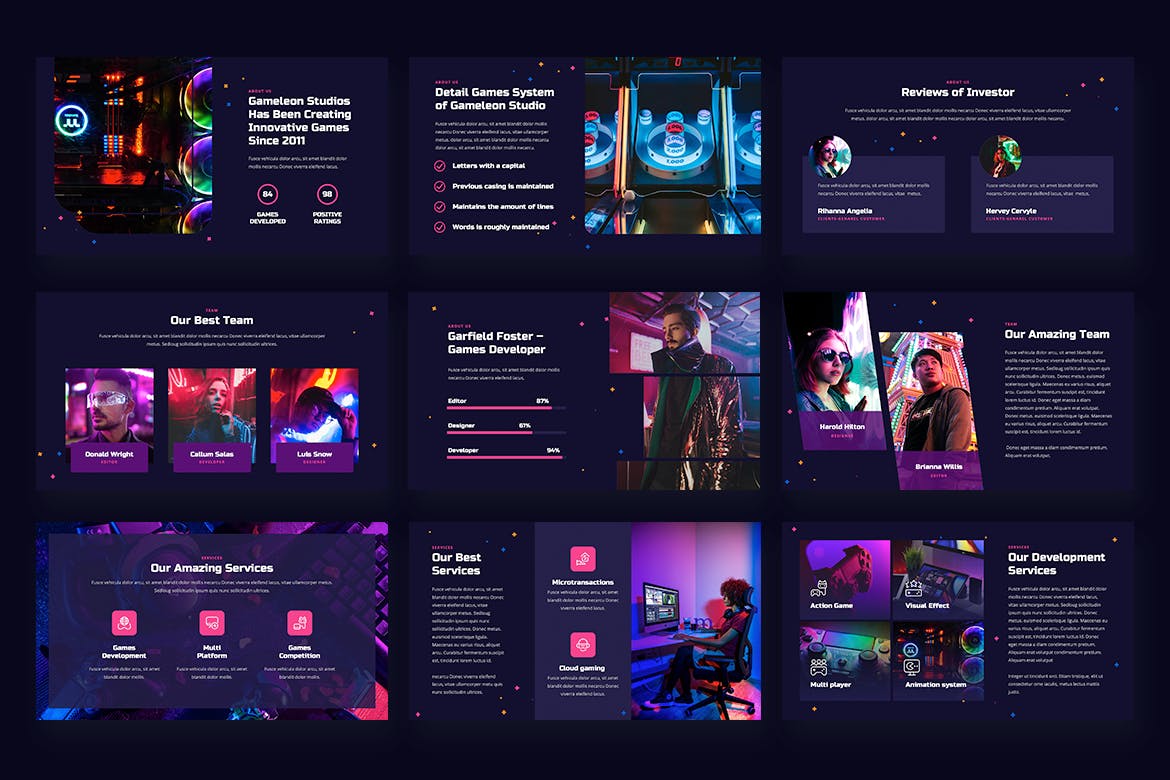 游戏工作室介绍PPT模板(PPTX)