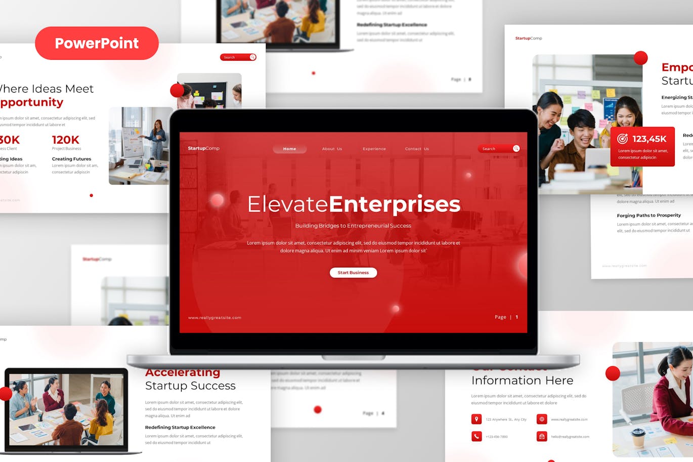 企业工作汇报/业务展示PPT模版 (PPTX)