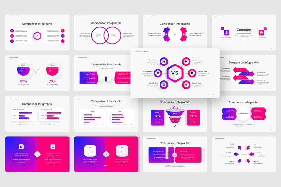 比较信息图 PPT模版 (PPTX)