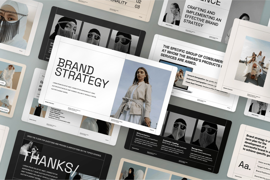 品牌策略指南演示 PPT模板 (PPTX)