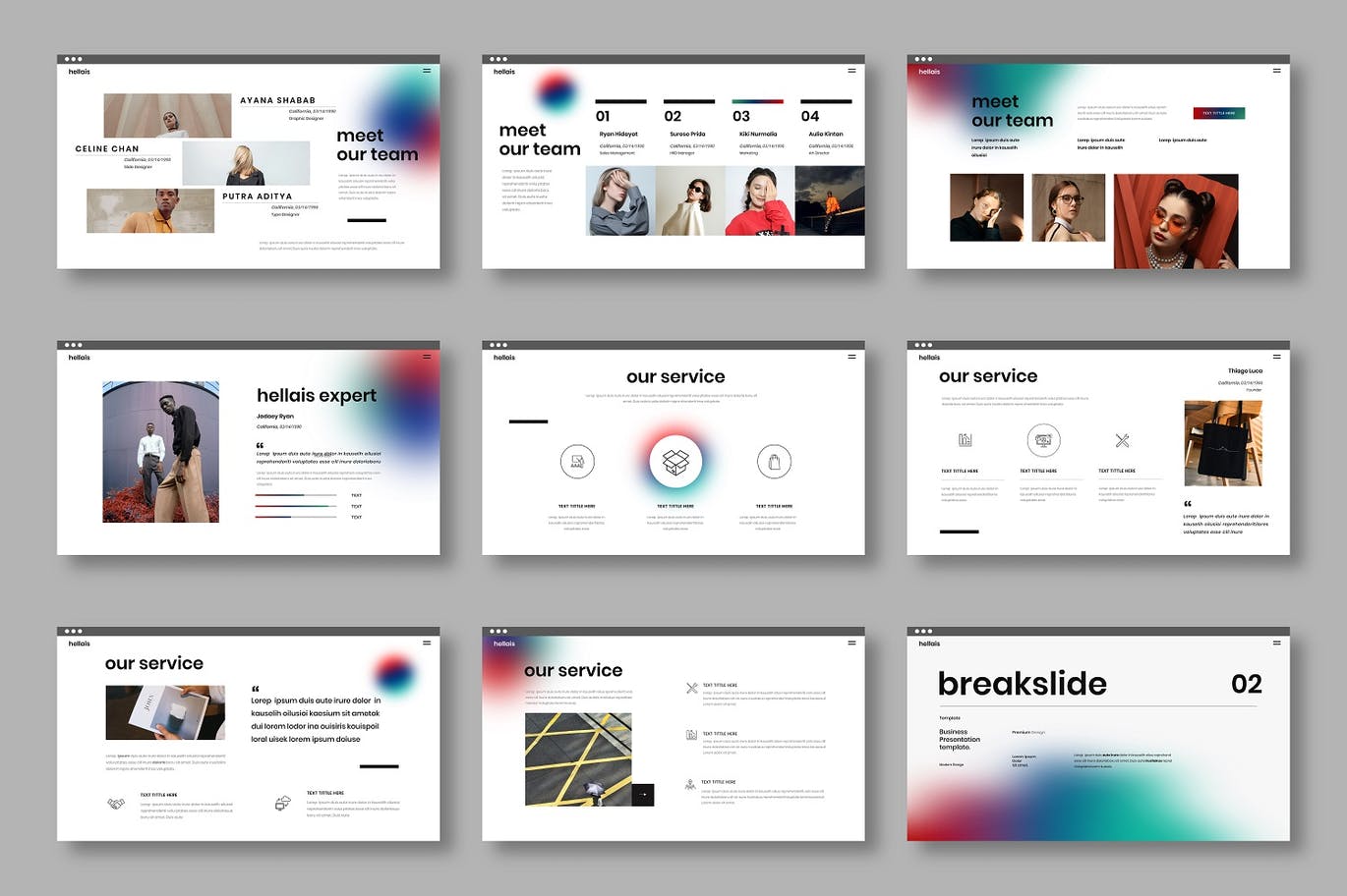 清新时尚简约高端渐变商业商务powerpoint幻灯片演示模板（pptx）