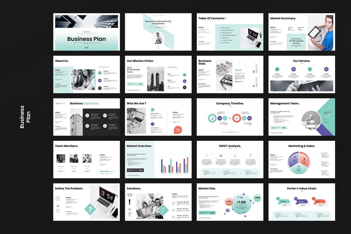 商业计划 PPT模版 (PPTX)