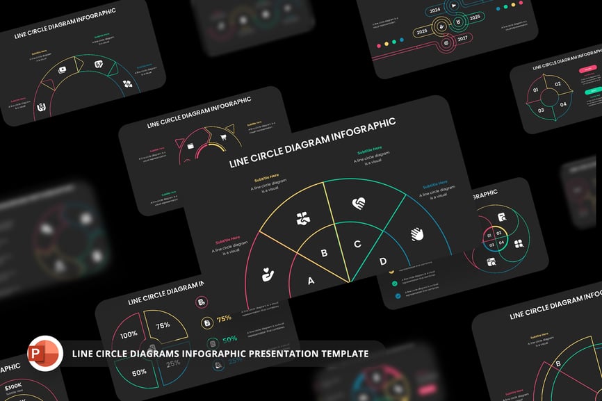 线圆图信息图表PPT模版 (PPTX)