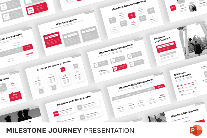 里程碑之旅PPT模版 (PPTX)