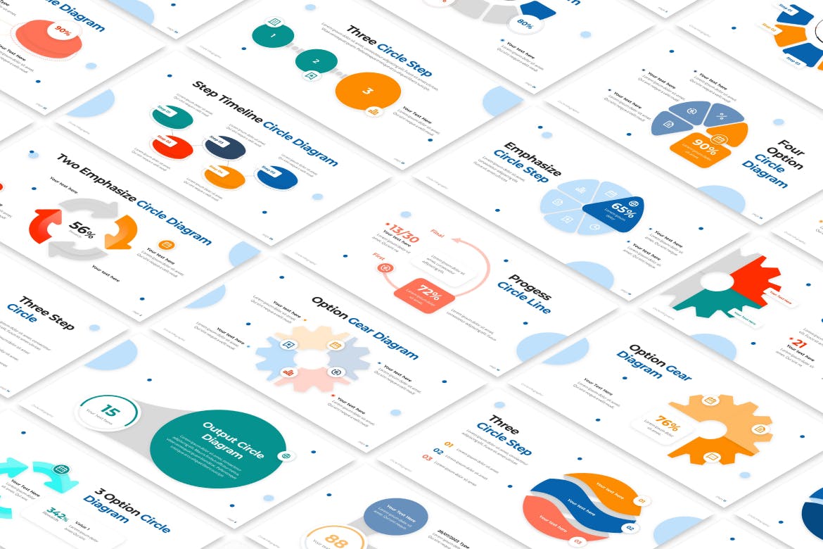 圆图信息图PPT模版 (PPTX)