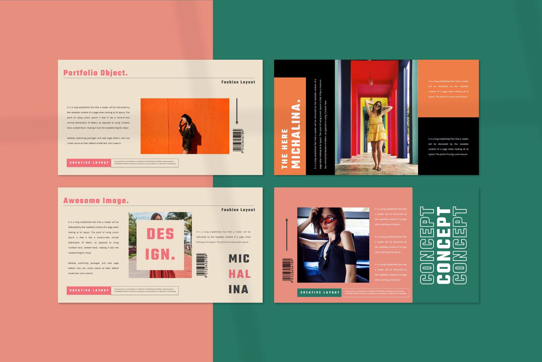 时尚个性的设计师PPT模板（PPTX）