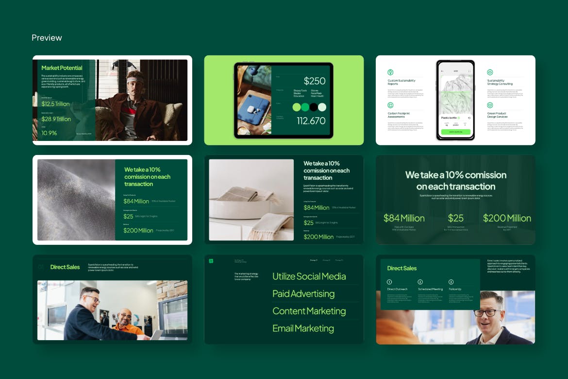 极简商业计划 PPT模板 (PPTX)
