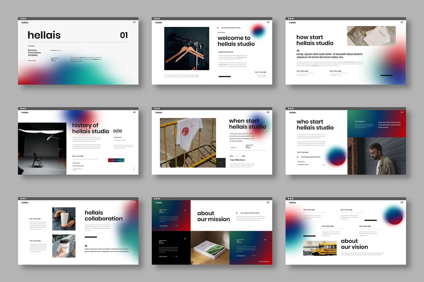 清新时尚简约高端渐变商业商务powerpoint幻灯片演示模板（pptx）