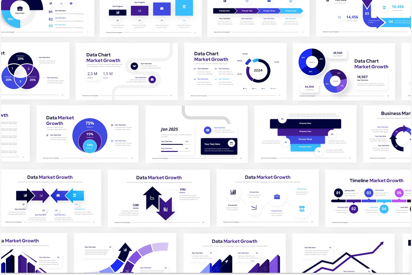增长信息图表演示PPT模版 (PPTX)