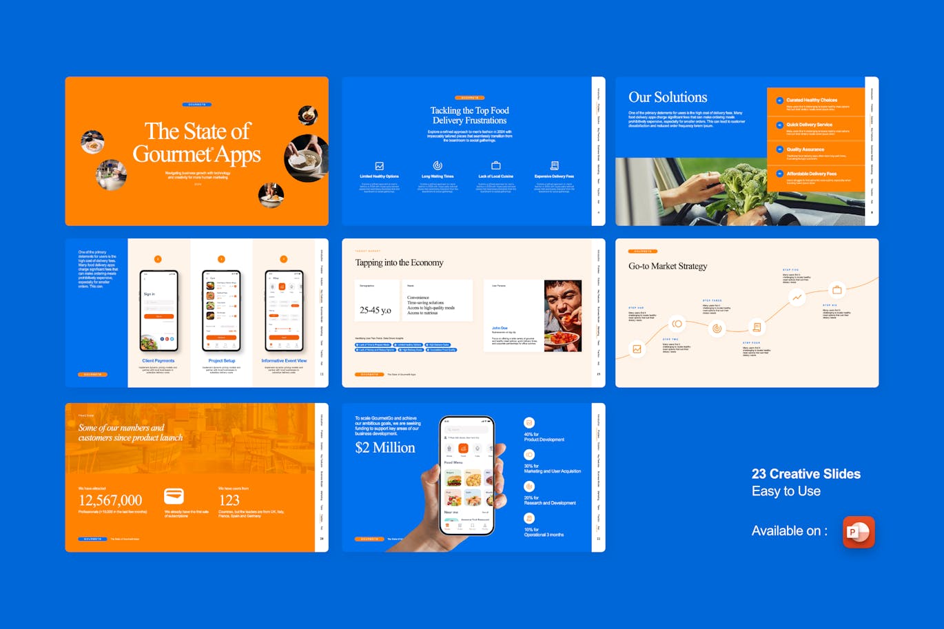 美食家 食品 极简宣传演示文稿 PPT模版 (PPTX)