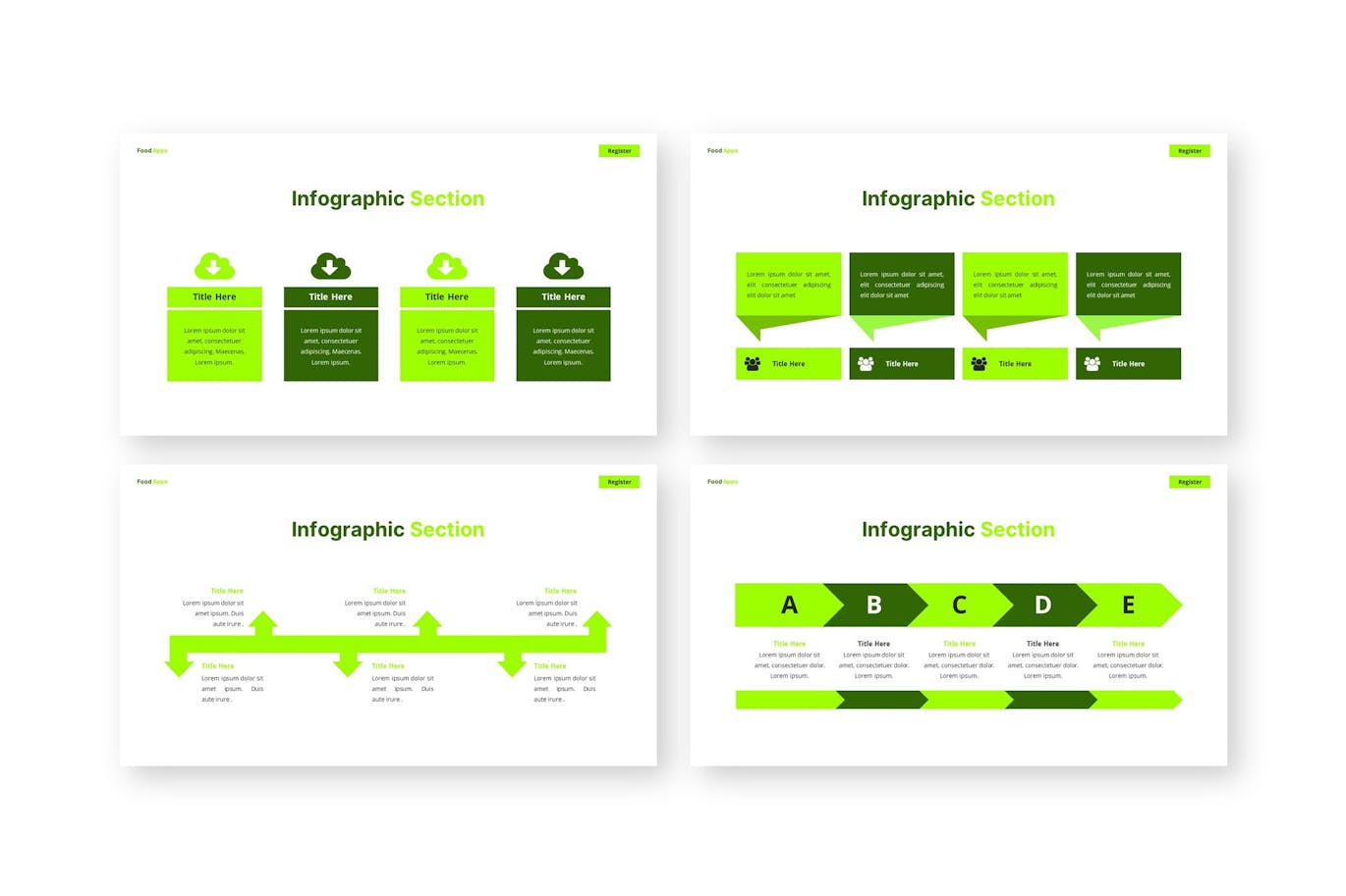 食品应用程序PPT模版 (PPTX)