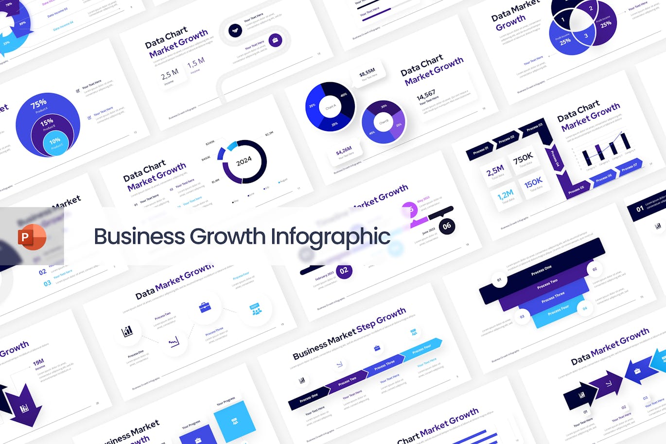 增长信息图表演示PPT模版 (PPTX)