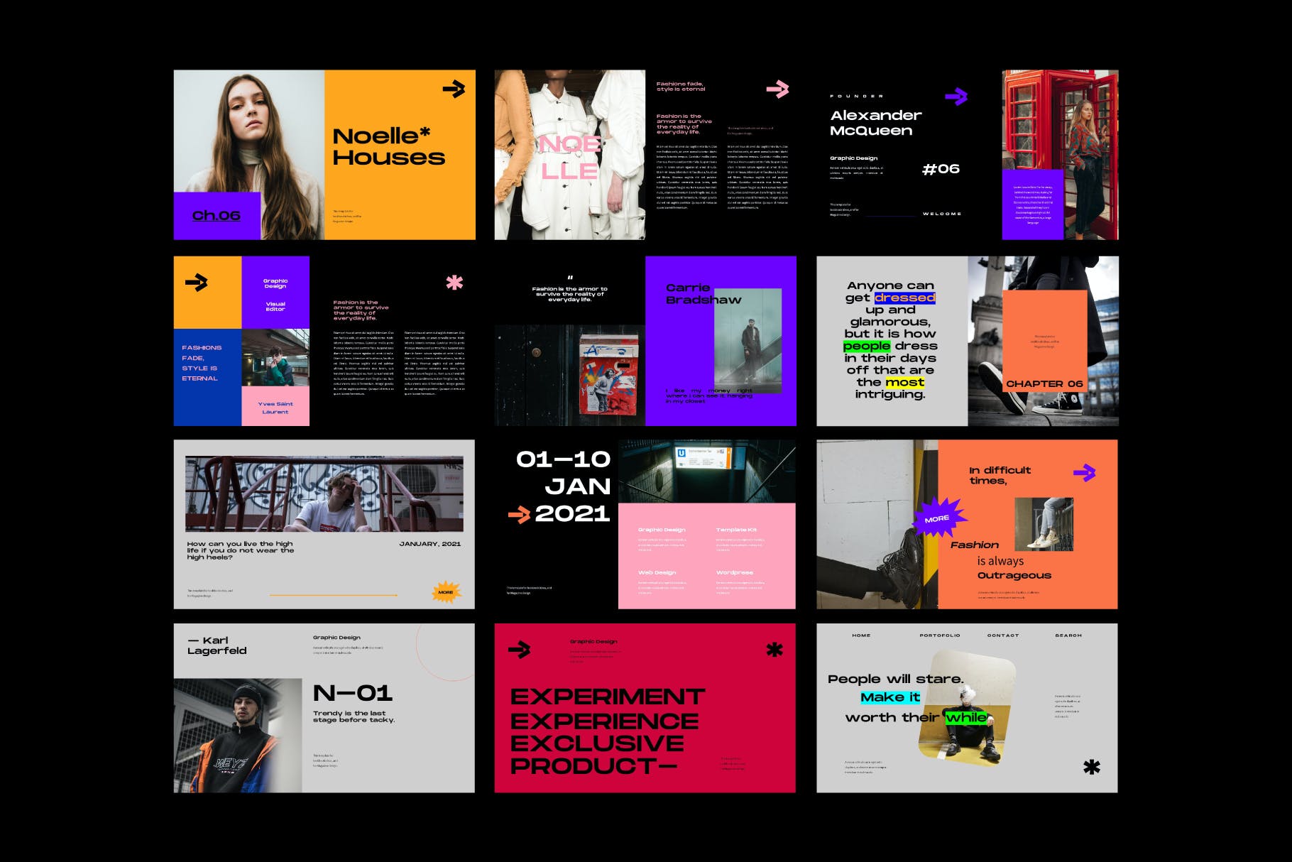 时尚大色块PPT模板（PPTX）