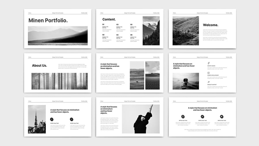 时尚黑白 PPT模版 (PPTX,PPT)