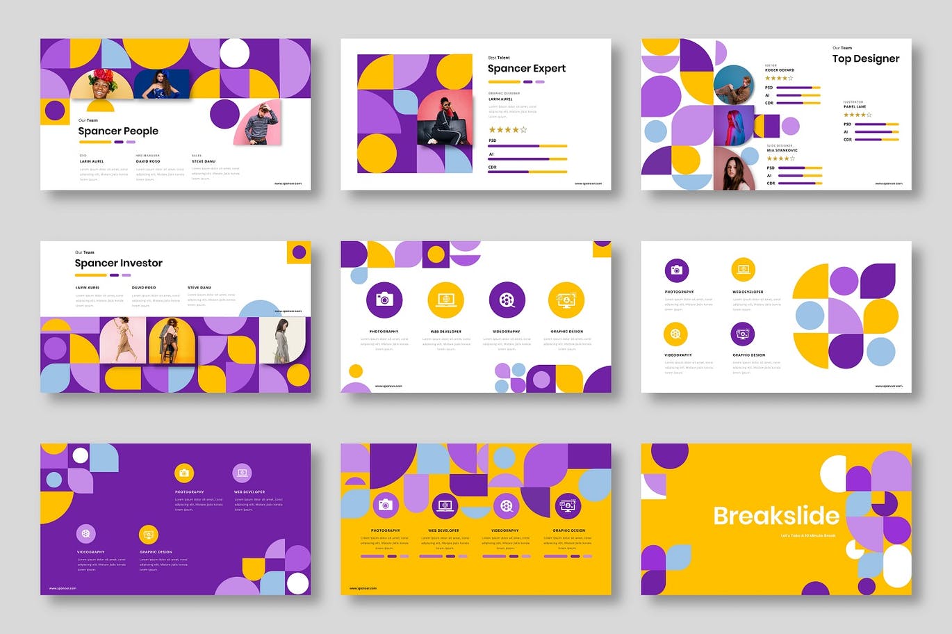 时尚清新几何图形创意powerpoint幻灯片演示模板（pptx）