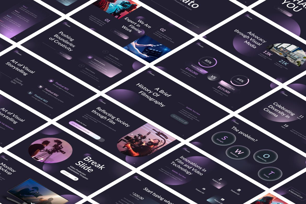 视频制作 PPT模版 (PPTX)