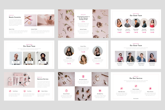 美容与化妆品主题PowerPoint幻灯片模板