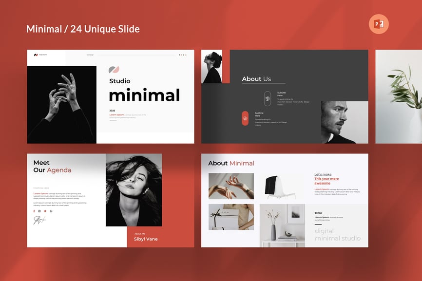 极简主义演示模板PPT模版 (PPTX)