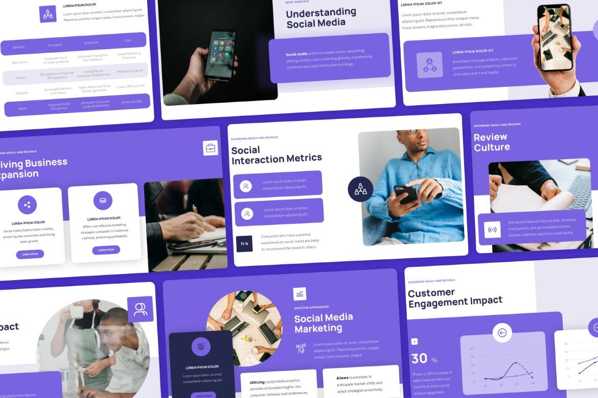 社交媒体研究 – PPT模版 (PPTX)