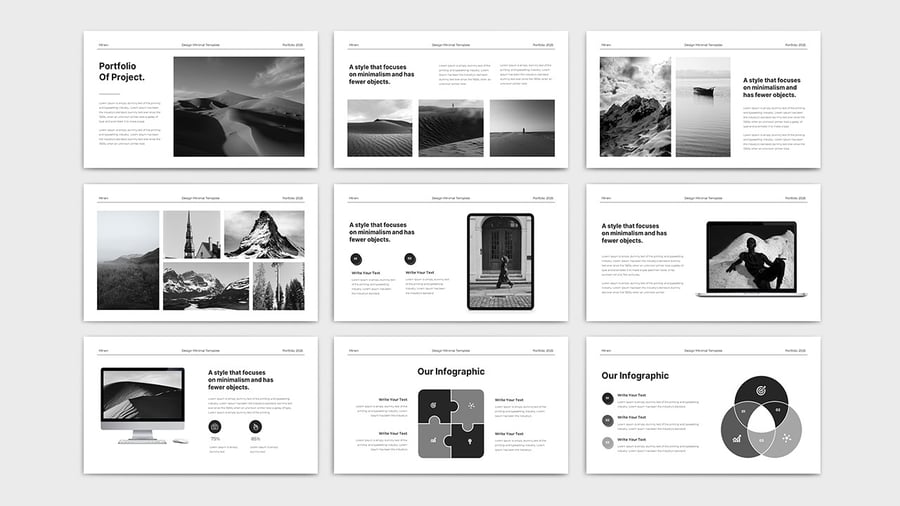 时尚黑白 PPT模版 (PPTX,PPT)