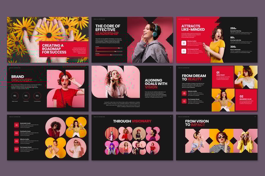 时尚中型幻灯片 PPT模板 (PPTX)