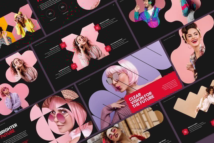 时尚中型幻灯片 PPT模板 (PPTX)