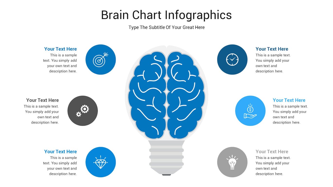 大脑图表数据展示ppt模板 (PPTX)