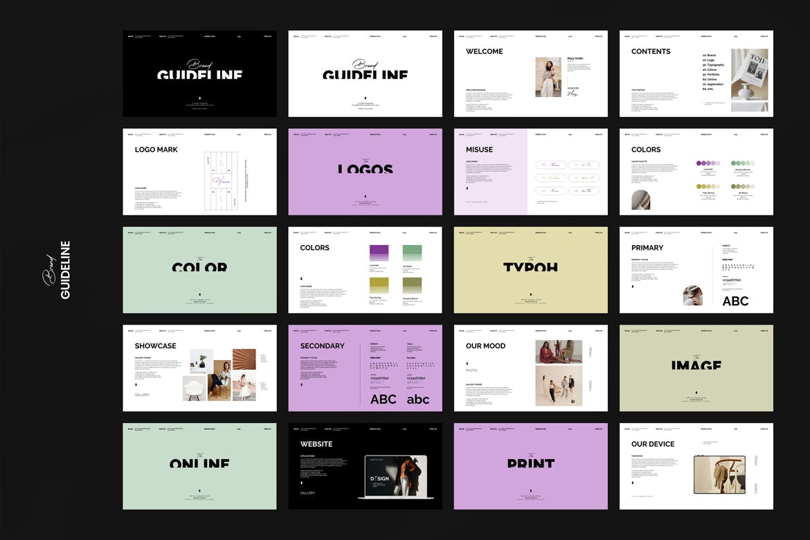 品牌指南演示模板PPT模板 (PPTX)